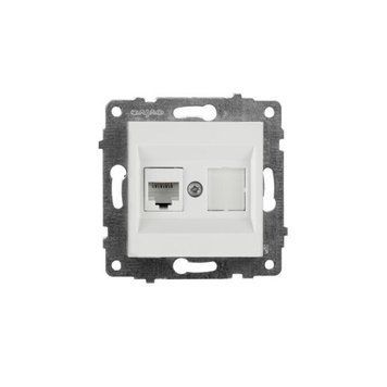 Механізм розетки комп&rsquo;ютерної CAT6 білий GRANO Ovivo Electric 600-000301-229 фото