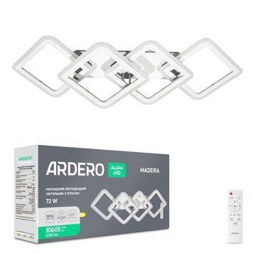 Світлодіодна накладна люстра Ardero AL6144ARD MADEIRA 72Вт білий A-80595 фото