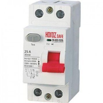 Дифференциальный автомат SAFE 25А 2P Horoz Electric 114-003-2025-010 фото