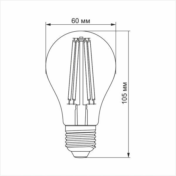 LED лампа VIDEX Filament A60F 10W E27 4100K 25791 фото