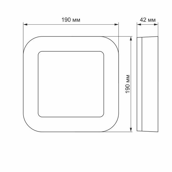 LED світильник ART IP65 квадратний VIDEX 15W 5000K 25246 фото