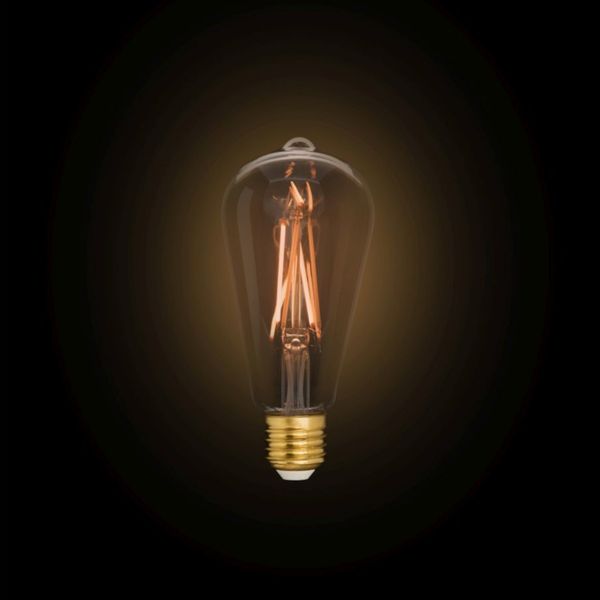 Лампа філаментна Lutec iDual Filament Amber FL ST64 9W E27 з пультом дистанційного керування 51465 фото