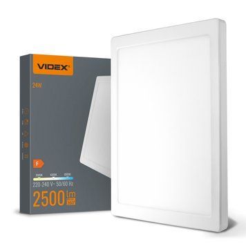 LED світильник квадратний VIDEX DL6S 24W 3000K-4000K-6500K White 28762 фото