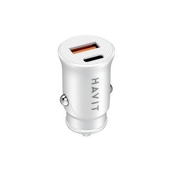 Автомобільний зарядний пристрій HAVIT HV-CC2022 20W USB+USB-C Black 28048 фото