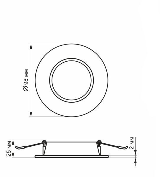 LED світильник Back вбудований круглий VIDEX 4W 5000K 26337 фото