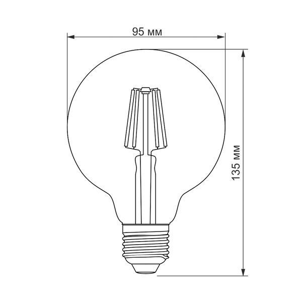 LED лампа TITANUM Filament G95 6W E27 2200K бронза 25528 фото