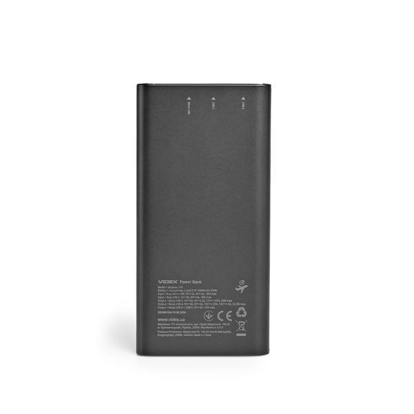 Повербанк 10000mAh VIDEX VPB-310 22.5W Black 28292 фото