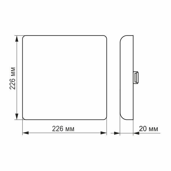 LED світильник безрамковий квадратний VIDEX 33W 4100K 25146 фото