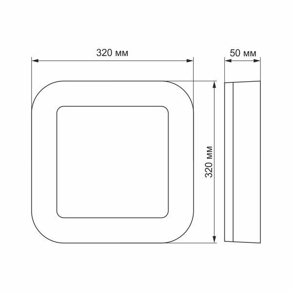 LED світильник ART IP65 квадратний VIDEX 30W 5000K 25804 фото