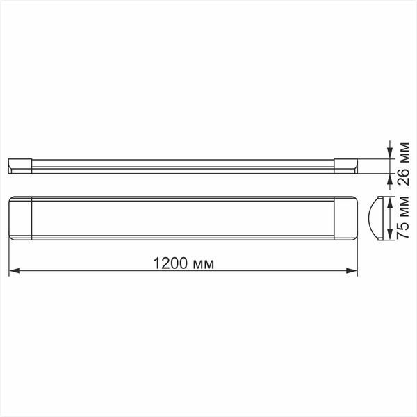 LED свiтильник лiнiйний TITANUM 36W 1.2М 6500K 26381 фото