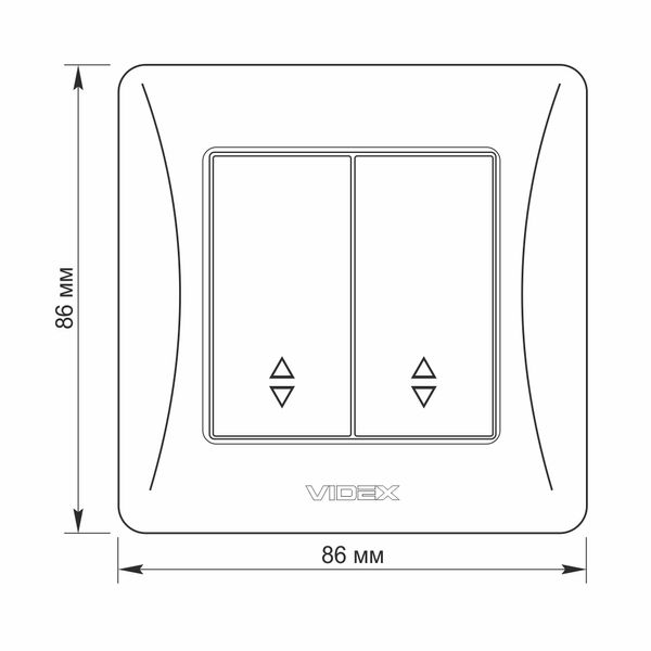 Выключатель двухклавишный проходной VIDEX BINERA белый VF-BNSW2P-W фото