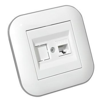 Розетка комп'ютерна CAT6 LOFT білий+сірий Ovivo Electric 404-010303-229 фото