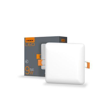 LED светильник безрамочный квадратный VIDEX 9W 4100K 25141 фото