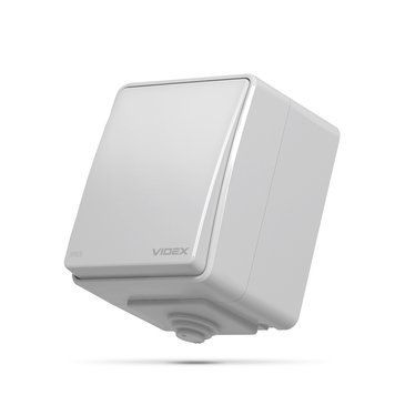 IP65 Вимикач зовнішній одноклавішний сірий VIDEX BINERA 25183 фото