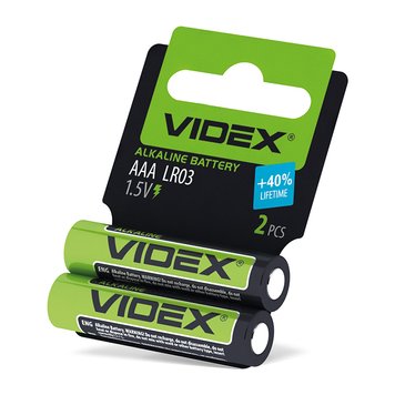 Батарейка щелочная Videx LR03/AAA 2шт SHRINK CARD LR03/AAA 2pcs SC фото