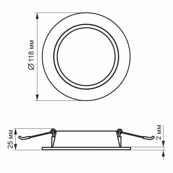 LED светильник Back встроенный круглый VIDEX 6W 5000K 26338 фото
