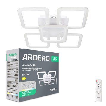 Світлодіодна накладна люстра Ardero AL6440ARD SOFT S 100Вт білий A-80596 фото