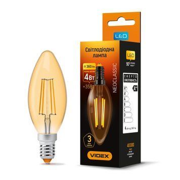 LED лампа VIDEX Filament C37FA 4W E14 2200K 23682 фото