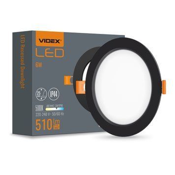 LED світильник Back вбудований круглий VIDEX 6W 5000K Black 27866 фото