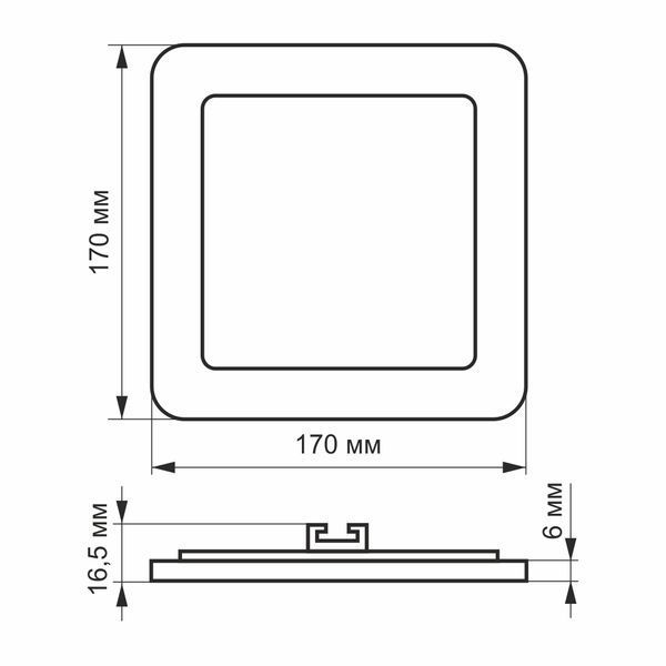 LED світильник вбудований квадрат VIDEX 12W 5000K 24073 фото