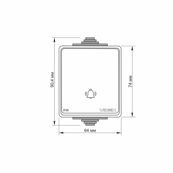 Кнопка дзвінка сіра VIDEX BINERA IP65 VF-BNW11DB-G фото