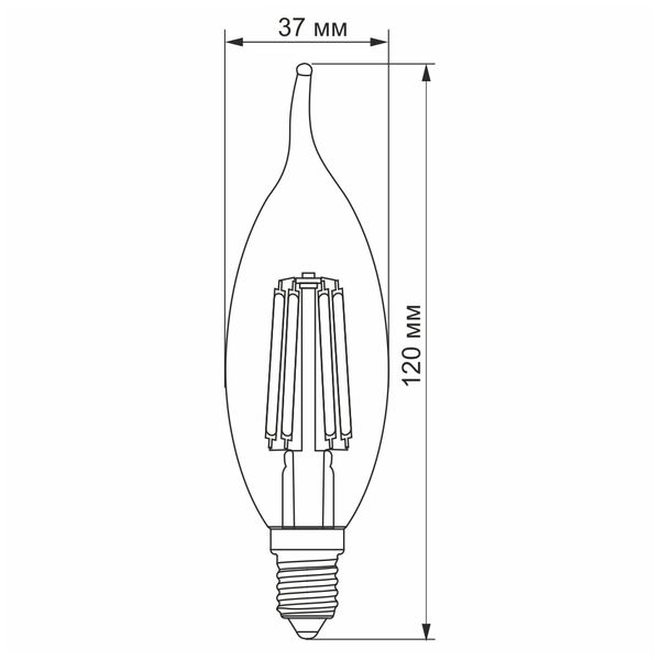 LED лампа VIDEX Filament C37FtA 6W E14 2200K бронза 25797_V фото