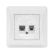 Розетка CAT6+CAT3 двойная белая VIDEX BINERA 24573 фото 2