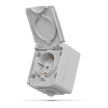 IP65 Розетка зовнішня одинарна із заземленням сіра VIDEX BINERA 25185 фото