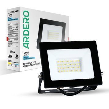 Світлодіодний прожектор Ardero LL-1030ARD 30Вт 6500K чорний A-80017 фото