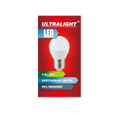 Лампа светодиодная Ultralight G45 5W N E27 49138 фото