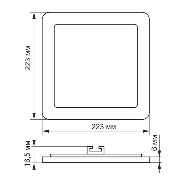 LED світильник вбудований квадрат VIDEX 18W 5000K 24074 фото