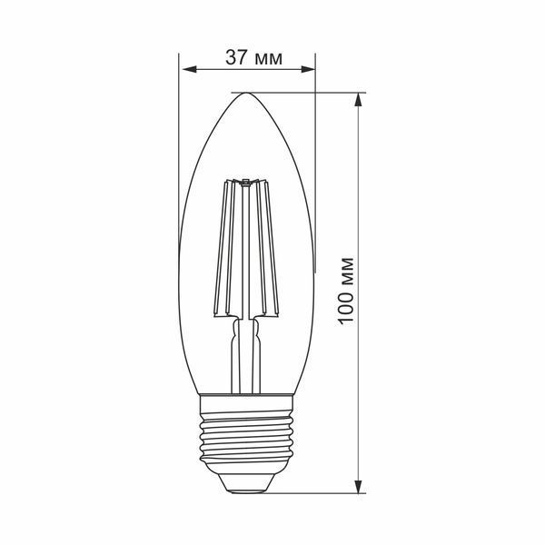 LED лампа VIDEX Filament C37FA 4W E27 2200K бронза 23683 фото