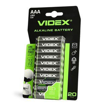 Батарейка лужна VIDEX LR03/AAA 20шт BLISTER 28232 фото