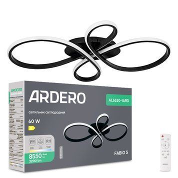 Світлодіодна люстра Ardero AL6530-1ARD FABIO S 60Вт чорний A-80494 фото