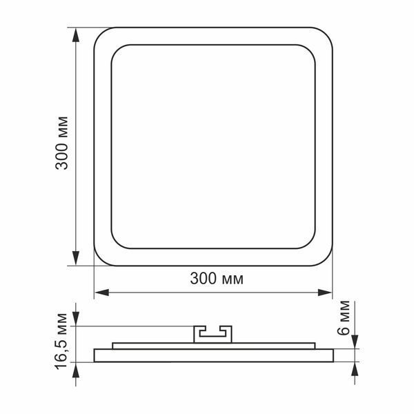 LED світильник вбудований квадрат VIDEX 24W 5000K 24881 фото