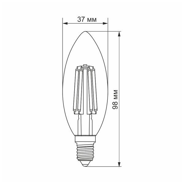 LED лампа VIDEX Filament C37FA 6W E14 2200K бронза 25795 фото
