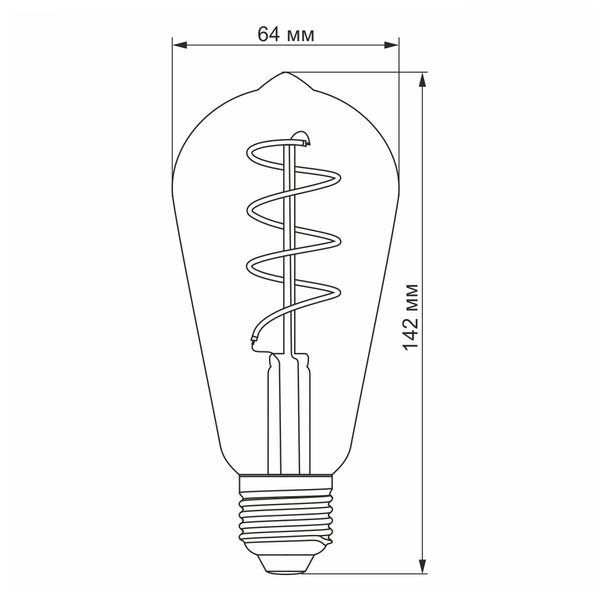 LED лампа VIDEX Filament ST64FGD 4W E27 2100K дімерна графіт 25173_V фото