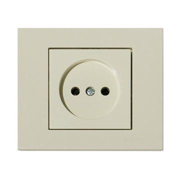 Розетка одинарна без заземлення кремова GRANO Ovivo Electric 400-020300-215 фото