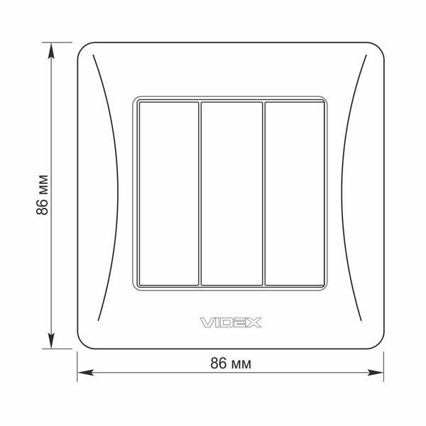 Вимикач трьохклавішний VIDEX BINERA білий VF-BNSW3-W фото