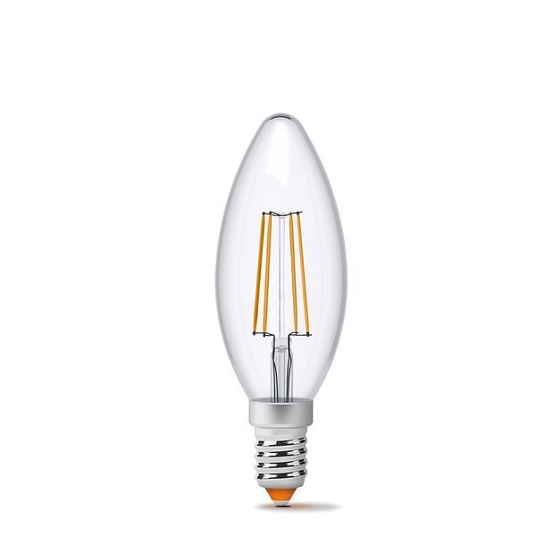 LED лампа VIDEX Filament C37FD 4W E14 4100K дімерна 23927 фото