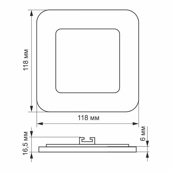 LED світильник вбудований квадрат VIDEX 6W 5000K 24071 фото