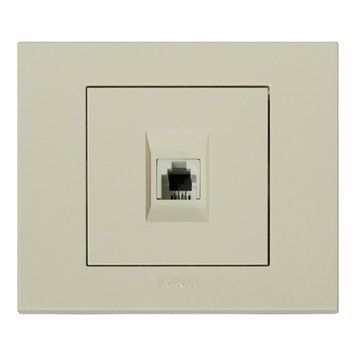 Розетка телефонна кремова GRANO Ovivo Electric 400-020300-221 фото