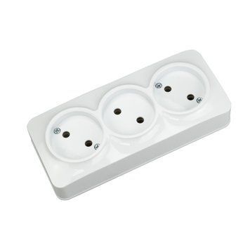 Трійна розетка без заземлення біла POWER MAX-3 Horoz Electric 104-008-0001-010 фото