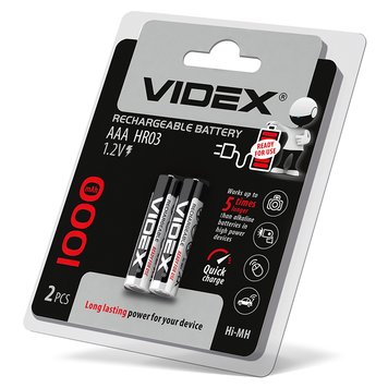 Аккумулятор Videx HR03/AAA 1000mAh блистер 2шт HR03/1000/2DB фото