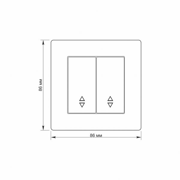 Вимикач двоклавішний прохідний білий TITANUM STANDARD 25965_T фото