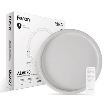Світлодіодна накладна люстра Feron AL6070 RING 70Вт білий F-40215 фото