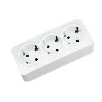 Трійна розетка з заземленням біла POWER MAX-3е Horoz Electric 104-008-0002-010 фото