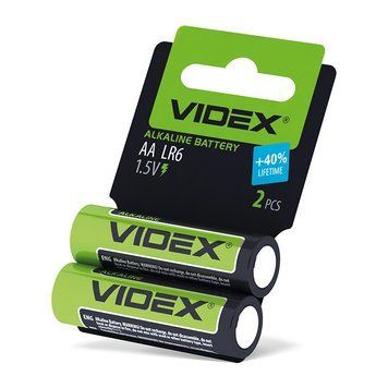 Батарейка лужна Videx LR6/AA 2шт SHRINK CARD 21162 фото