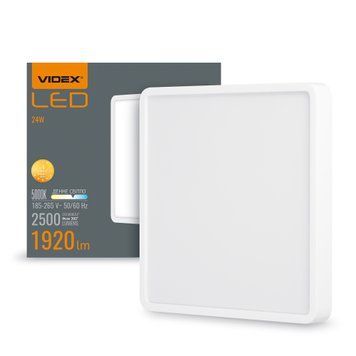 LED Светильник накладной квадрат VIDEX 24W 5000K White 24883 фото