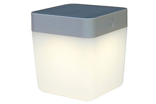 Светильник фонарь лампа портативный на солнечной батарее LUTEC 6908001337 Table Cube 1W silver grey Solar 52632 фото